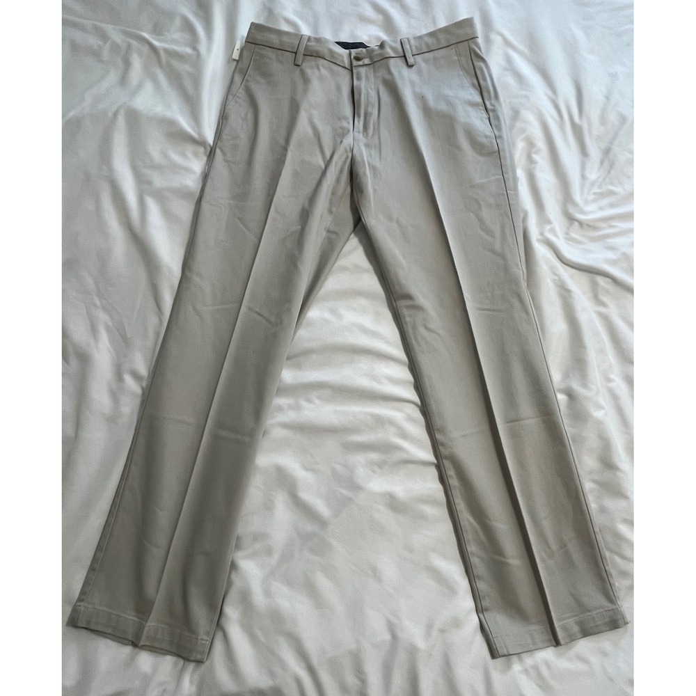 Dockers Signature Khaki Straight‎ Fit Lux Cotton Stretch Pants Mens 34x32 Tan